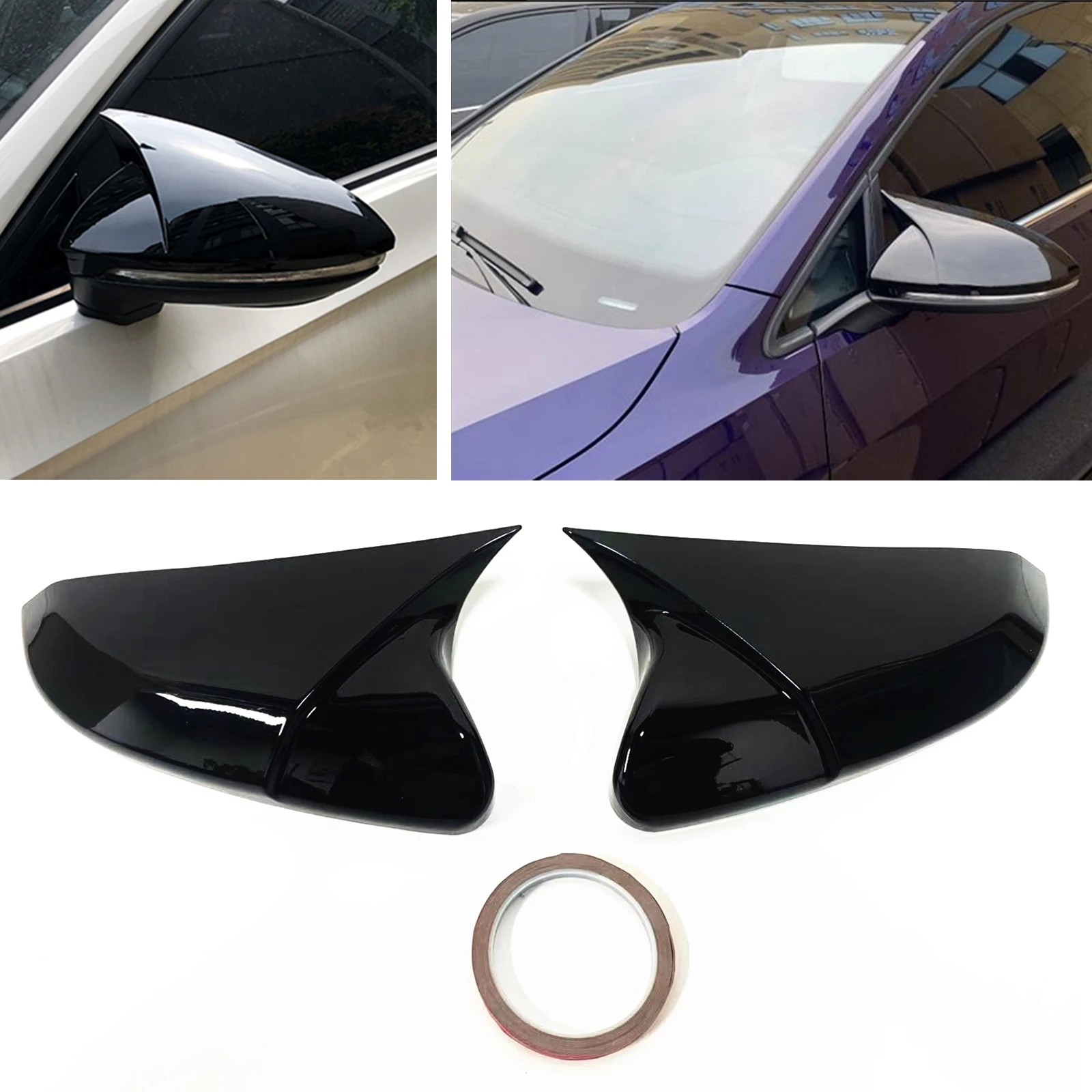 

Mirror Cover For HONDA CIVIC 10th 2016-2021 Glossy Black Car Exterior Door Side Rear View Cap Rearview Reverse Shell Case Add On