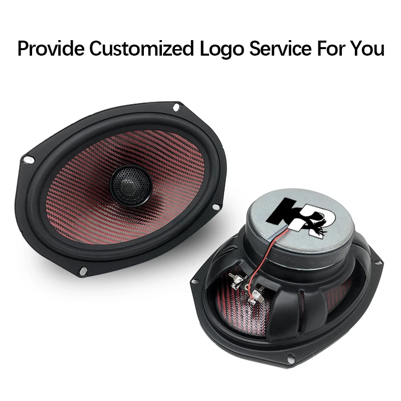 Altavoces Coaxiales para Auto de 6 Pulgadas y 2 Vías con Cono de Fibra de Carbono, 2* NOM 100W, Ferrita MAG de 100mm-Y35 woofer/tweeter de cúpula de seda de 25 mm