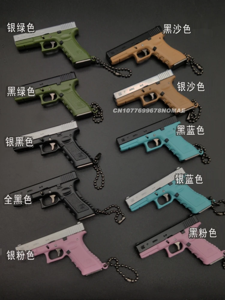 1:3 Alloy Mini G34 Pistol Model Keychain Pendant Detachable Fake Toy Gun For PUBG Weapon Adult Children Christmas Gift 2024 New