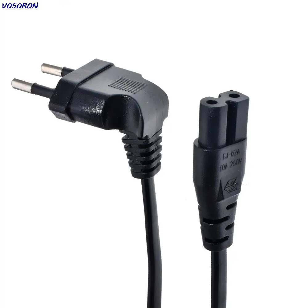 EU Schuko CEE7/16 plug to 2 Slot Polarized Figure 8 AC Adapter Power Cord European Power Adapter to IEC320 C7 AC Power Cord 1.8M