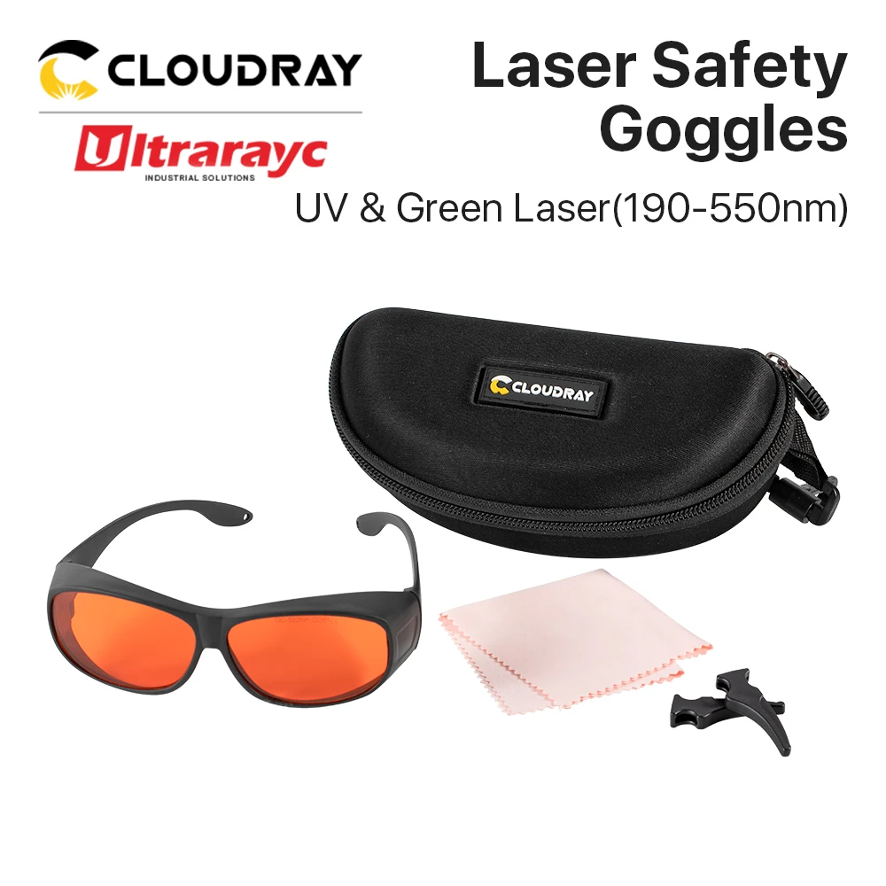 Ultrarayc Laser Óculos de segurança, óculos de proteção para UV e máquina laser verde, OD6 + CE, 190-550nm