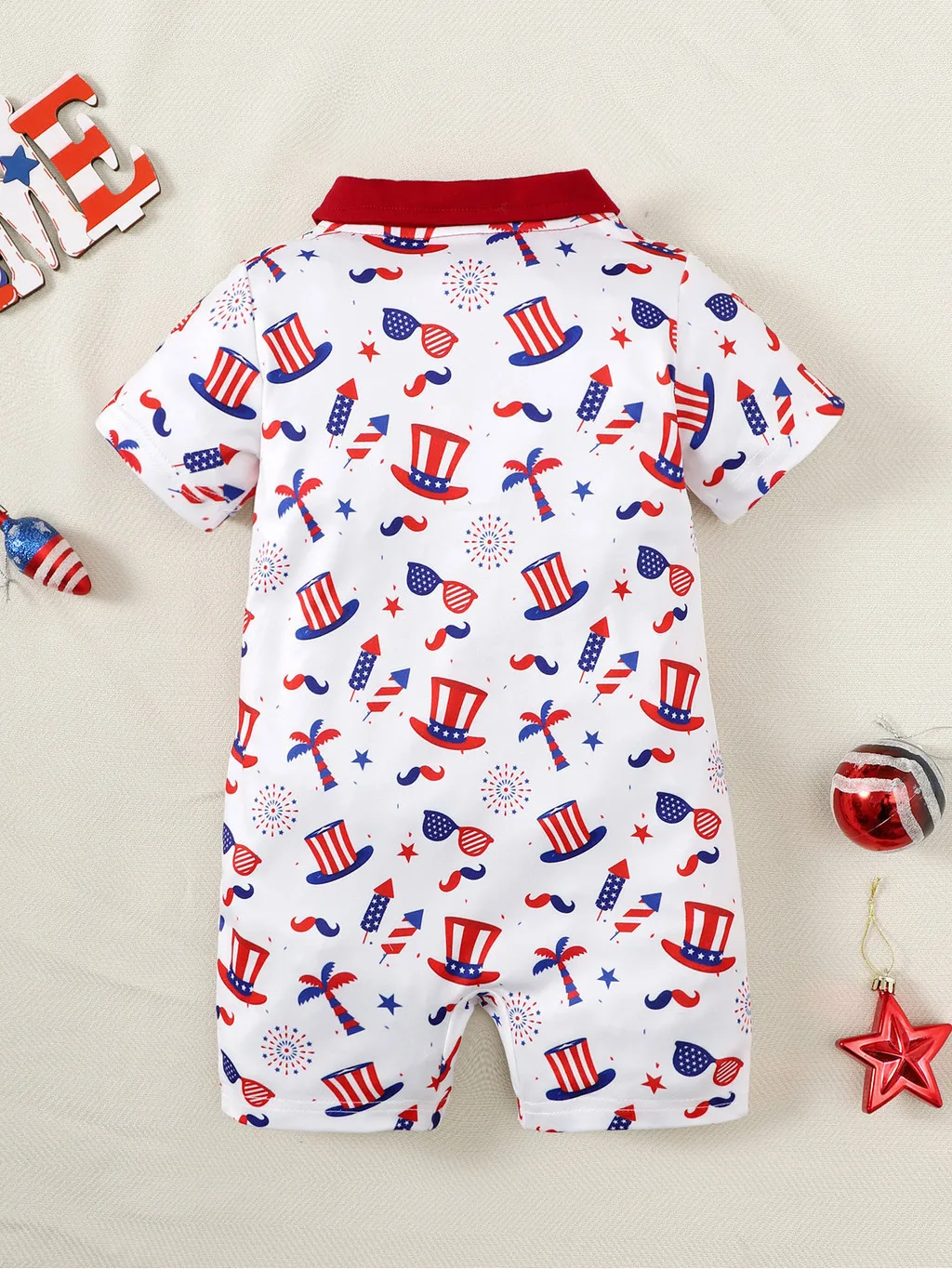 0-18 Months Newborn Baby Boy Short Sleeve Romper Dinosaur Print Polo Jumpsuit Fashion Cute Style Summer Daily Toddler Clothes