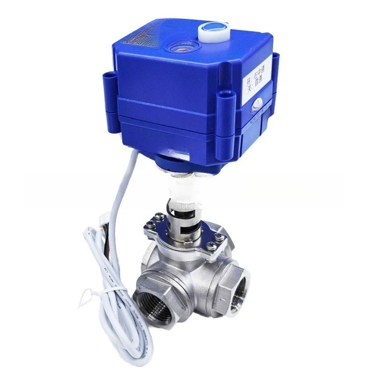 4-20mA0-10V miniature electric ball valve DN81025 fine small electric ball valve electric two or three way ball valve