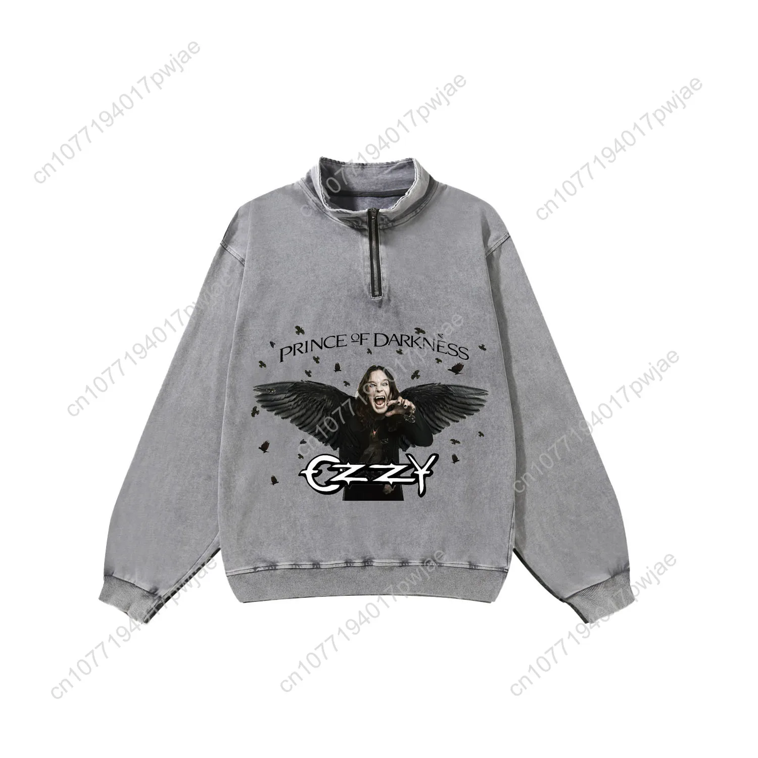 Ozzy Osbourne Rock Band Custom Retro Sweatshirt Mans Womans Half Zipper Vintage Sweat Shirt Photo Custom Made Tops