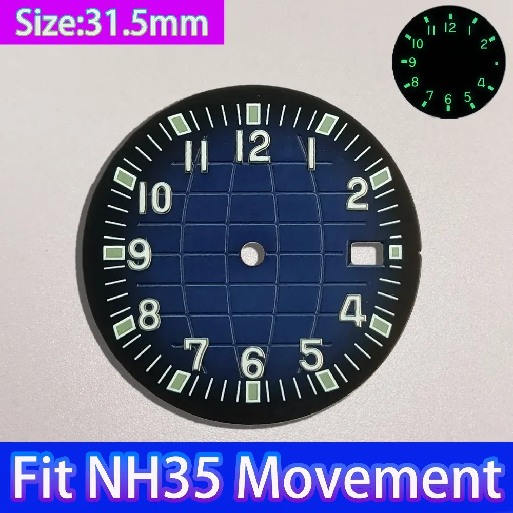 31.5mm Green Luminous Dial For NH35 NH36 Movement High Quality Men's Watch Mod Parts Accessories Replacement Repair Tools view 3