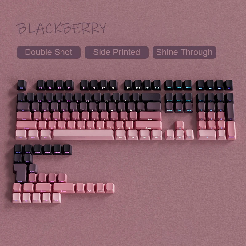 DIXSG 135-Tasten-Tastenkappen mit Farbverlauf und grünem Glanz, seitlich bedruckte PBT-Double-Shot-Tastenkappen, OEM-Profil für MX-Switches, Gaming-Tastaturen 10