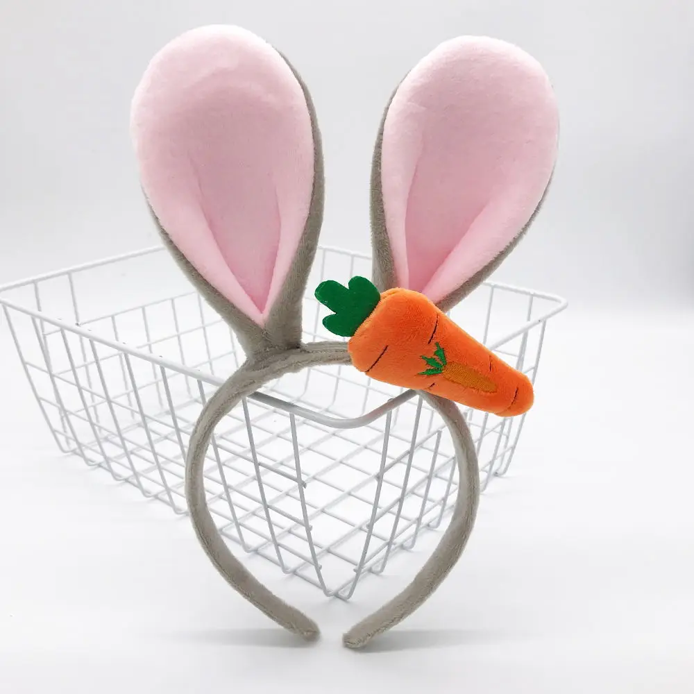 Easter Bunny Ears Headband Plush Rabbit Ear Hair Hoop Party Decorations for Easter Adult Headbands Girl Cosplay Party Supplies