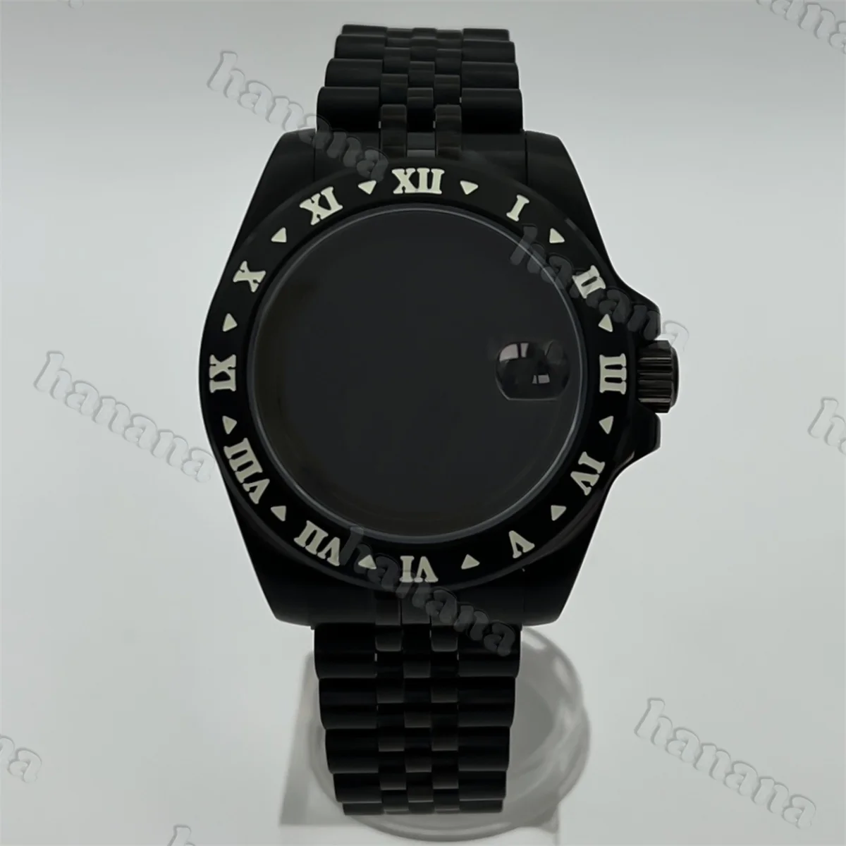 NH35 Roman Numerals Bezel 40mm Black 316L Stainless Steel Waterproof Case Fits NH34 NH35A NH36 Ronda 515 ETA2824 PT5000 Movement