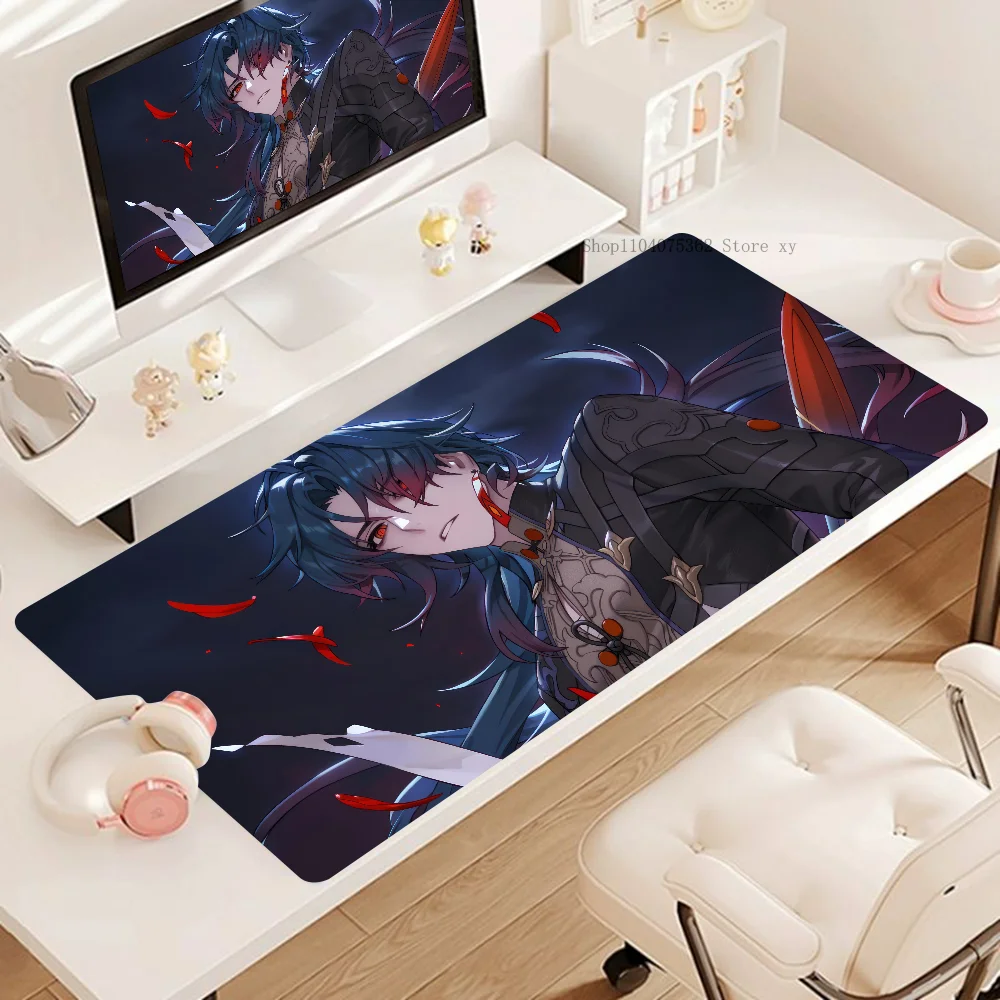 Game Aventurine Honkai Star Rail Non-slip Mouse Pad Suitable For Office Computers Laptops E-sports Game Desk Mats XXL Keyboard