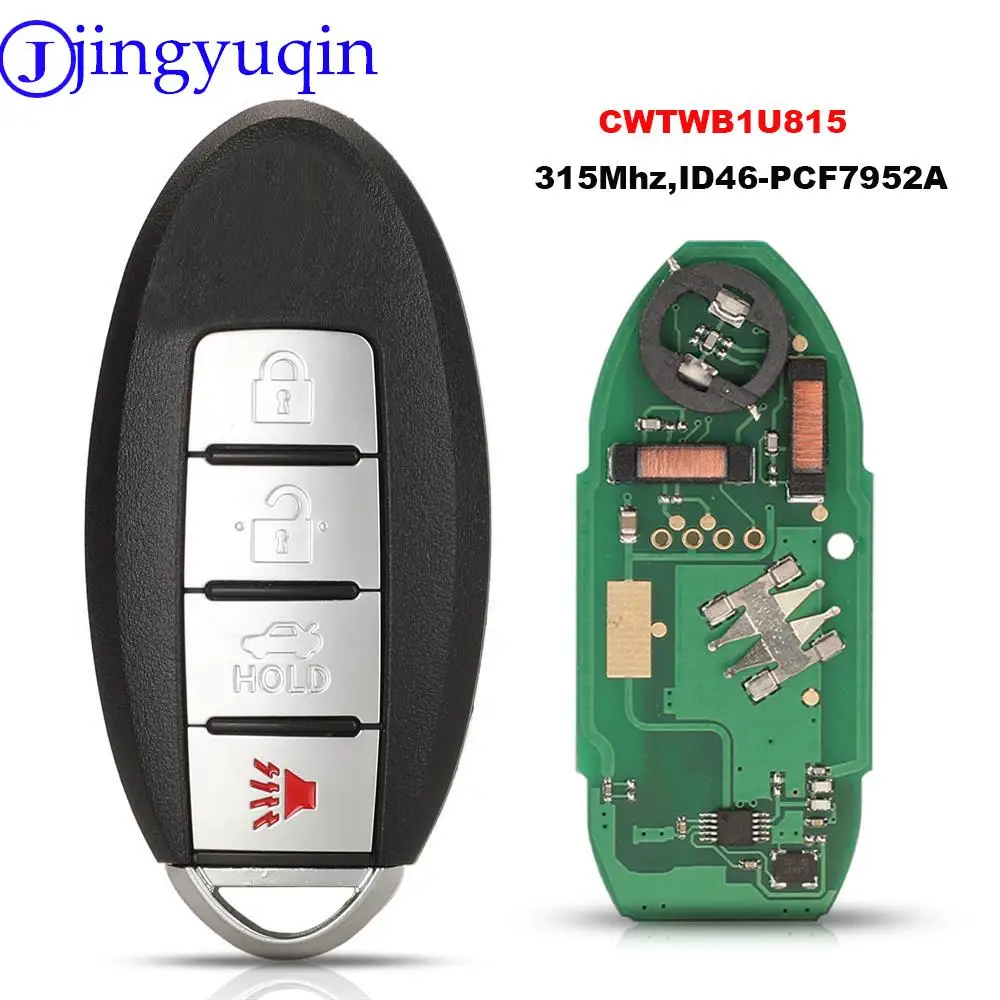 

jingyuqin CWTWB1U815 Remote Smart Key suit for Nissan Sunny Teana Sylphy Sentra Versa 315Mhz ID46-pcf7952A TWB1U815 4BTN Keyless