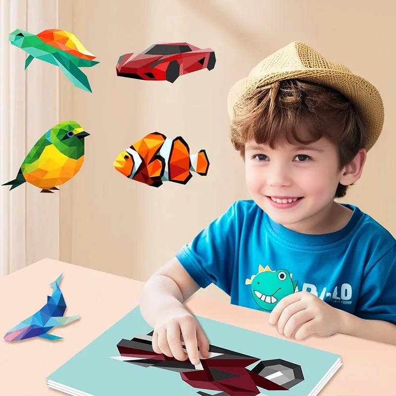 ملصق كتاب الحرف للأطفال الذين تتراوح أعمارهم بين 4-8 ملصق حسب الرقم لألعاب الدماغ الهدايا مضحك لعبة السفر الكرتون أنيمي ملصقات ألغاز السيارات