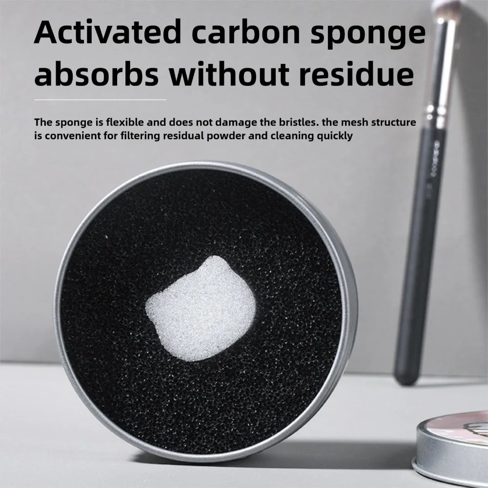 Przenośny zestaw do suszenia i czyszczenia pędzli do makijażu, do pędzli do cieni, do usuwania farb, gąbki do suszenia i czyszczenia, lekki futerał do czyszczenia.