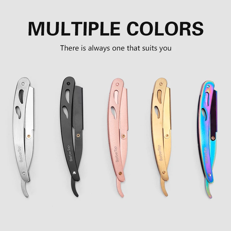 ماكينة حلاقة يدوية للرجال من Barber Shop، ماكينة حلاقة بحافة مستقيمة قابلة للطي، ماكينة حلاقة منزلية من الفولاذ المقاوم للصدأ #1