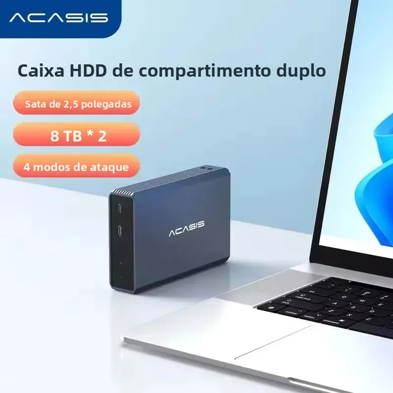 acasis-2ベイraid外付けhddエンクロージャ-25インチsata-ssd-hdd用usb-30デュアルハードドライブドック、raid-jbod対応、ツール不要