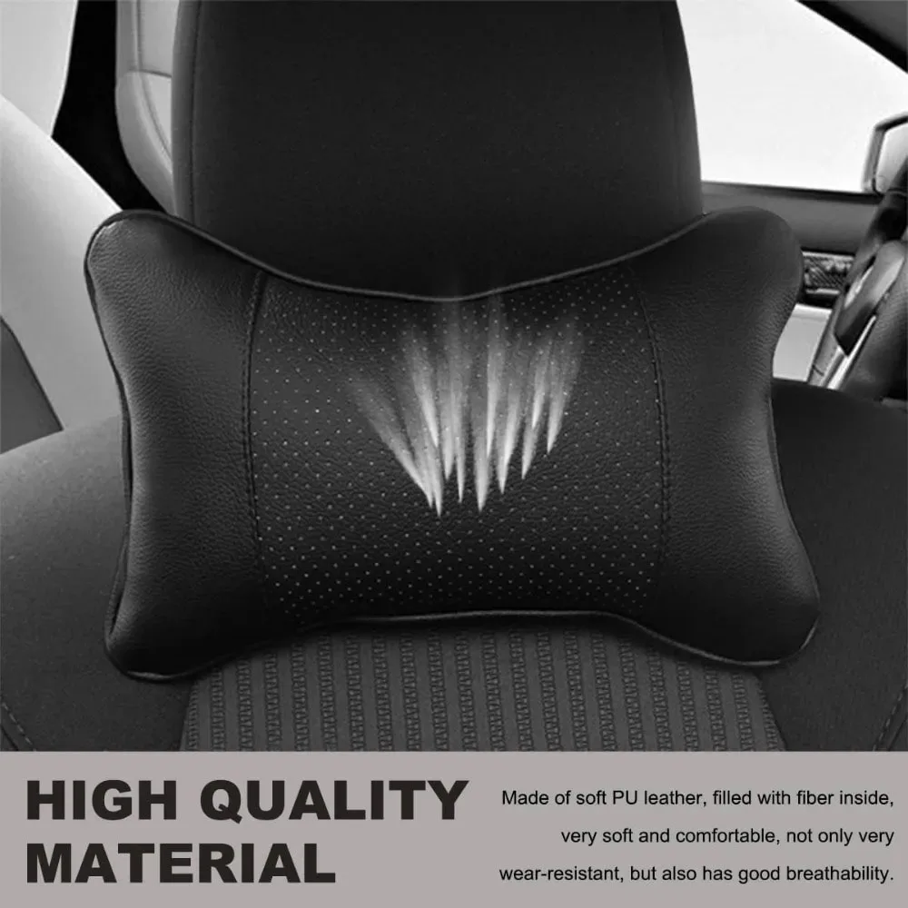 Leather Car Headrest Pillow 2