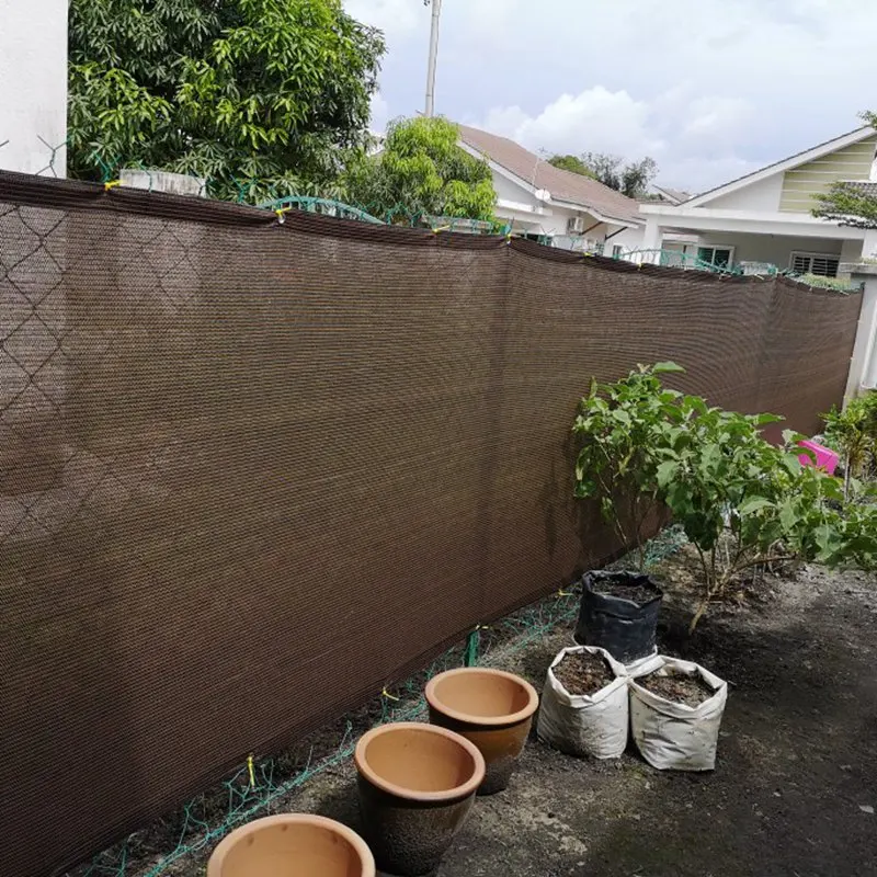 85% Shading Anti-UV Coffee Brown HDPE Sun Shade Net Swimming Pool Sunshade Mesh Balcony Screen