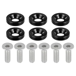 Motoforti 6pcs M6 Finishing Countersunk Fender Bumper Washers, Gasket Screw Engine Bay Dress Up Fastener Kit for Motorcycle