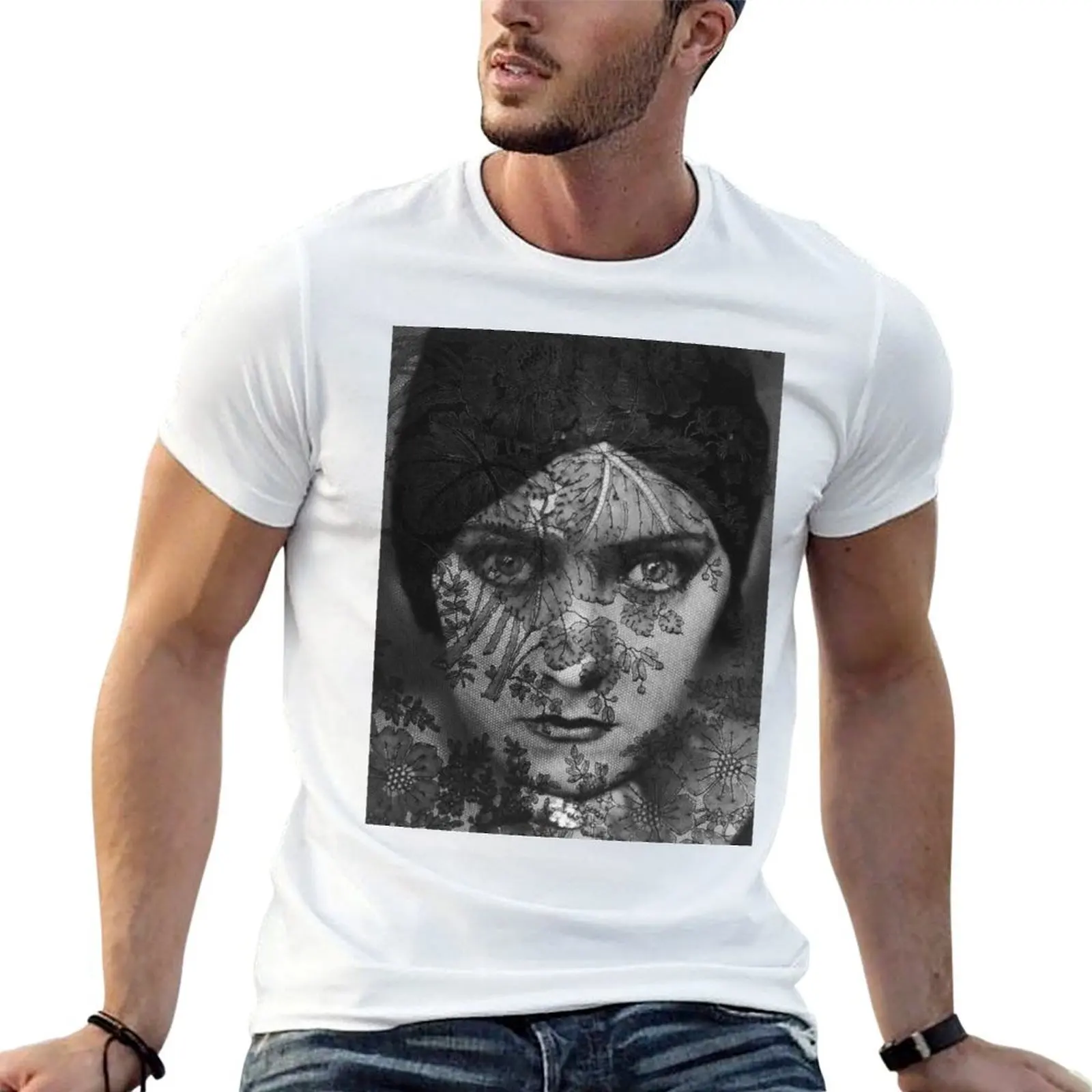 Gloria Swanson Black & White Photo T-Shirt sports fans boys animal print men tshirt