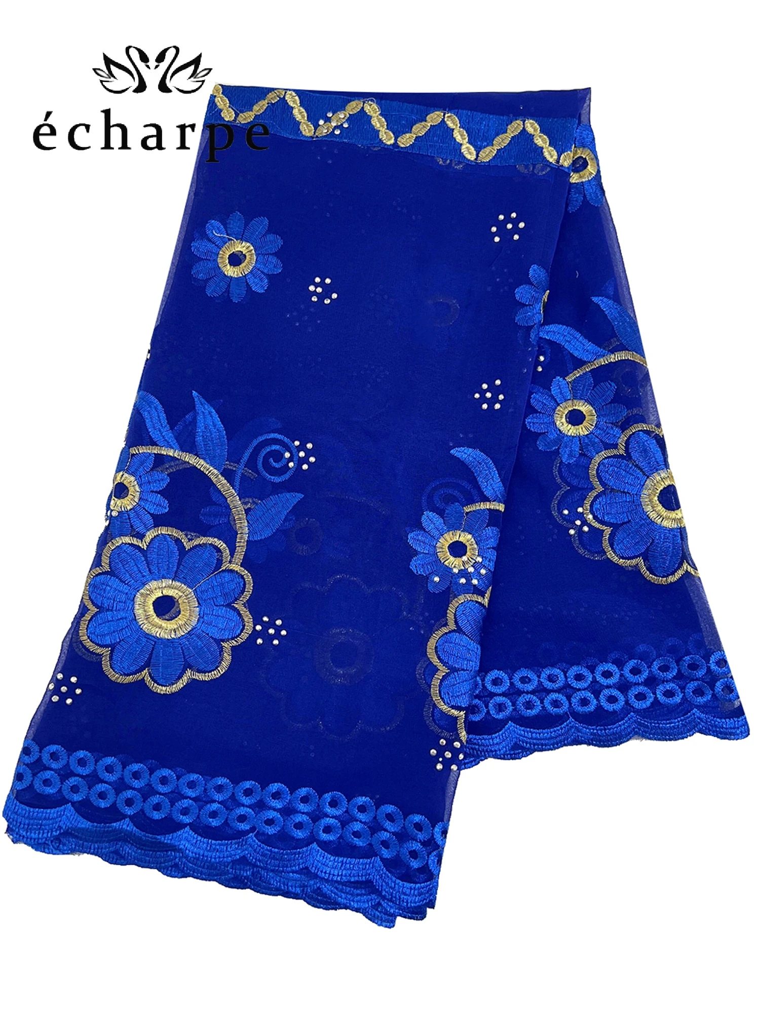 New Style Latest Selling African Muslim Chiffon Embroidered Scarf Large Size Shawl Lslamic Ramadan Hijab 190*92cm