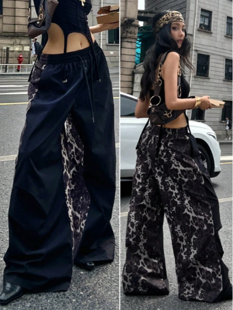 High waisted Y2K straight leg pants for women in autumn and winter season, new thin and slim fit micro flared casual wide leg pa