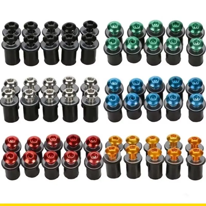 SZCH 10 Uds motocicleta M5x16mm tornillos parabrisas tuercas Universal parabrisas sujeción aluminio accesorios