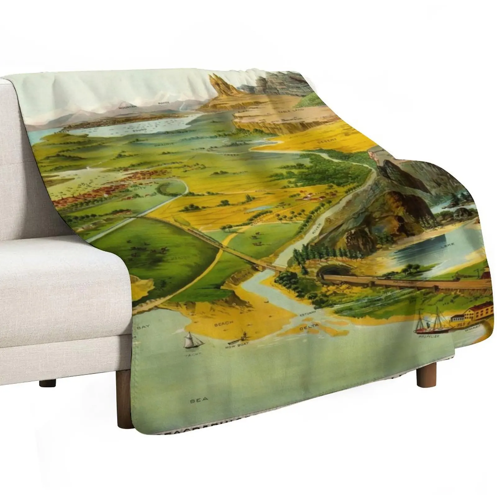 Geographical Definitions Illustrated, 1893 by Levi Yaggy Throw Blanket blankets ands Plush For Baby Thermals For Travel Blankets