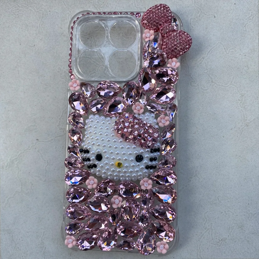 Für Nothing Phone 4A 4A Pro 4B 3A Pro 3 3A Lite 2 2A 1 CMF Phone 2 Pro Phone1 Hello Kitty Diamant-Schleifen-Bling-Handyhülle – Detail 7