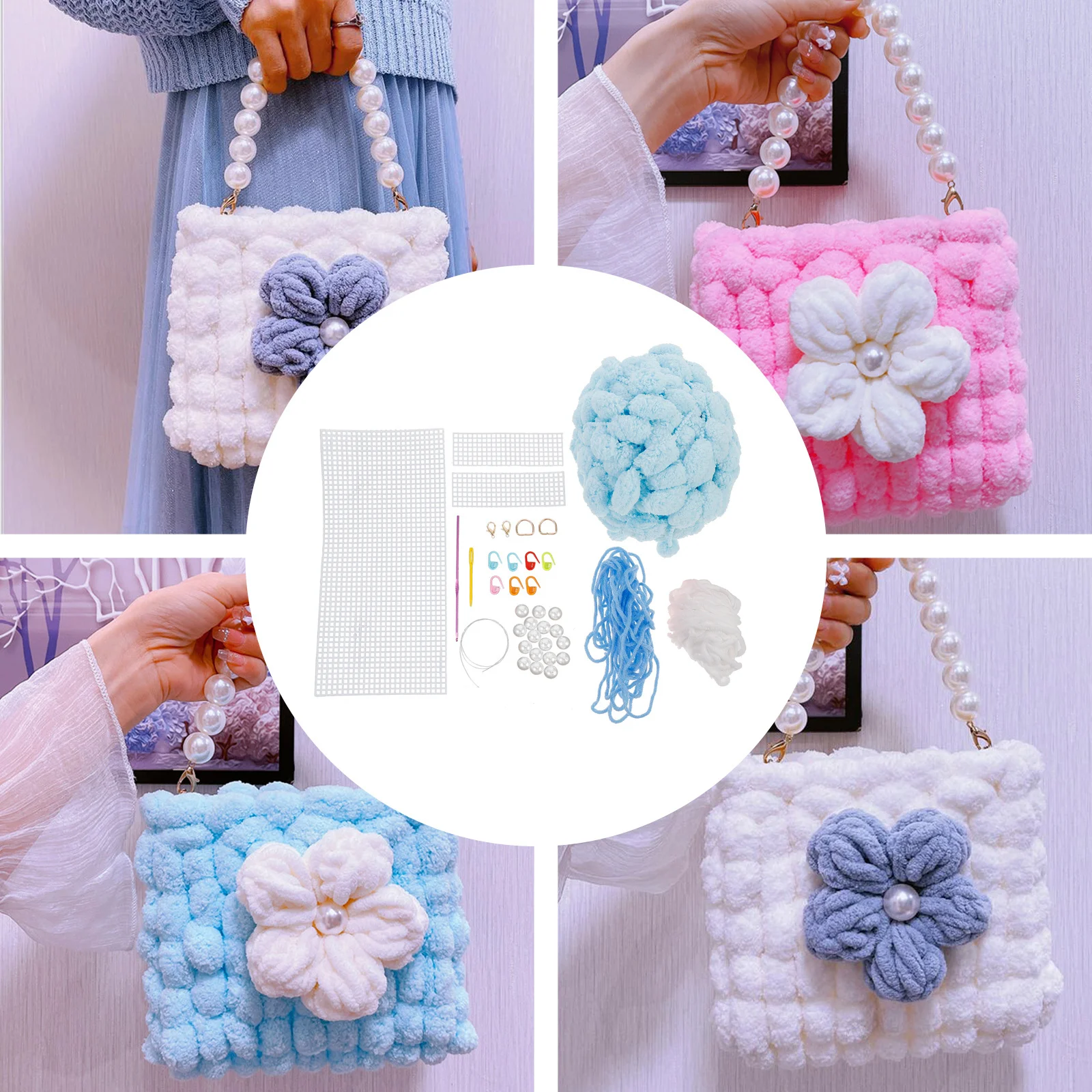 

SOIMISS 1 Set Crochet Bag Maker Kit Tools Polyester Weaving Accessories Craft Supplies for Handmade Bags