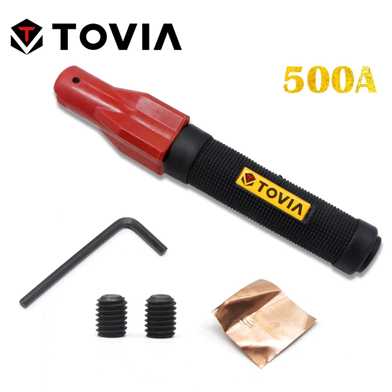 Portaelectrodos Profesional T TOVIA 500A, Portaelectrodos de 1.0-4.0mm, Abrazadera de Soldadura con Núcleo de Cobre Puro, Portaelectrodos Seguros