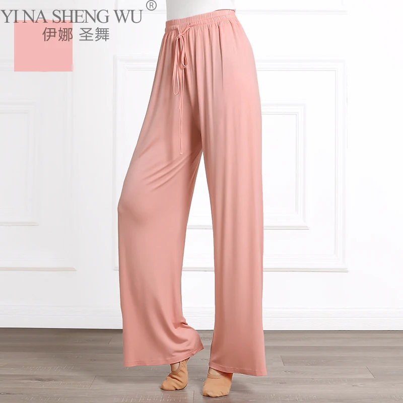 Classic Dance Pants Women Modal Modern Dance Wide Leg Pant Soft Yoga Body Rhyme Ballet Trainning Trousers Drawstring Elegant 3XL