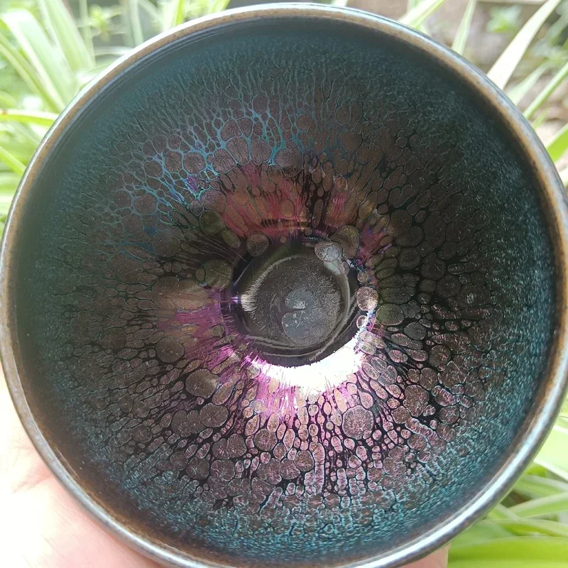 

Jianzhan Colorful Tenmoku Tea Cup Great Glaze Great Works Natural Glazed Fired in Kiln Chinese intangible cultural heritage