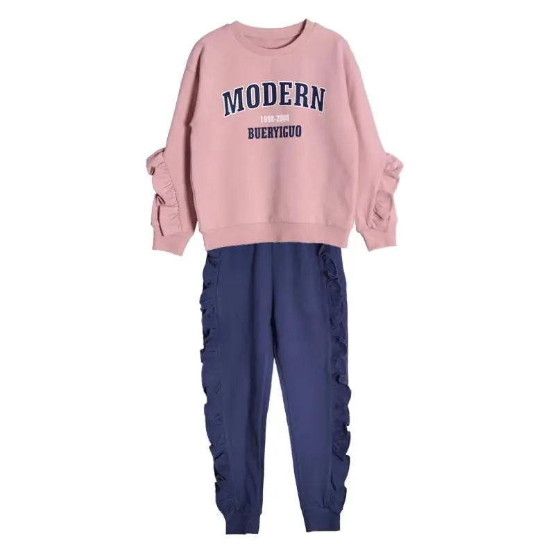 

3-12Years Girls Suits Spring Autumn Children Long Sleeve T-shirt + Pants 2pc Streetwear Casual Baby Girl Sports Clothes Outfit