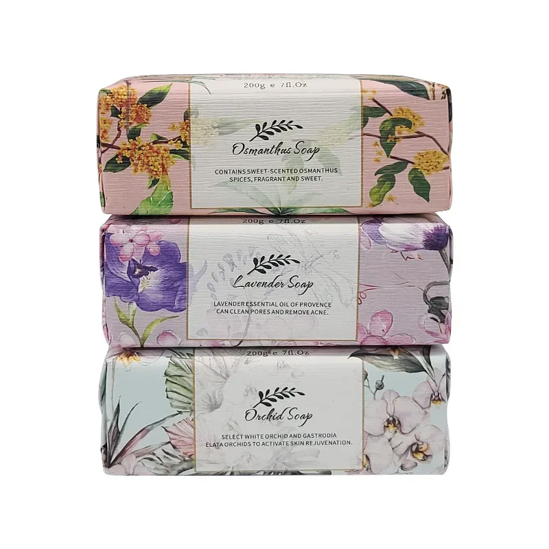 Jabón de Perfume de flores Hanbolly, fragancia de baño, jabón de Perfume de lavado de manos con aceite esencial y olor de flores, 200g