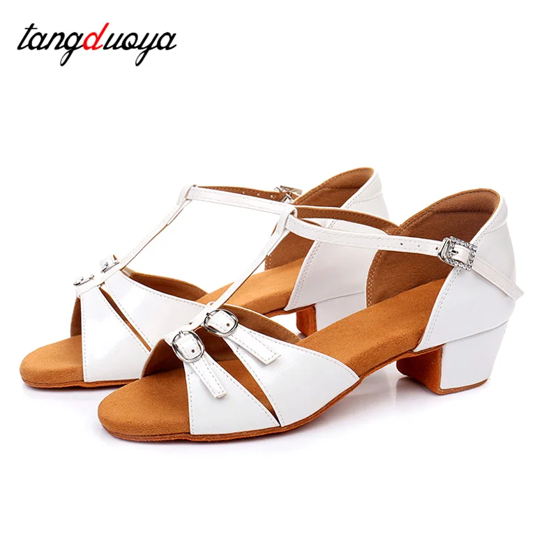 Chaussures de danse latine à semelle souple pour filles, chaussures de tango moderne, chaussures de tango en phtalène pour enfants, chaussures de