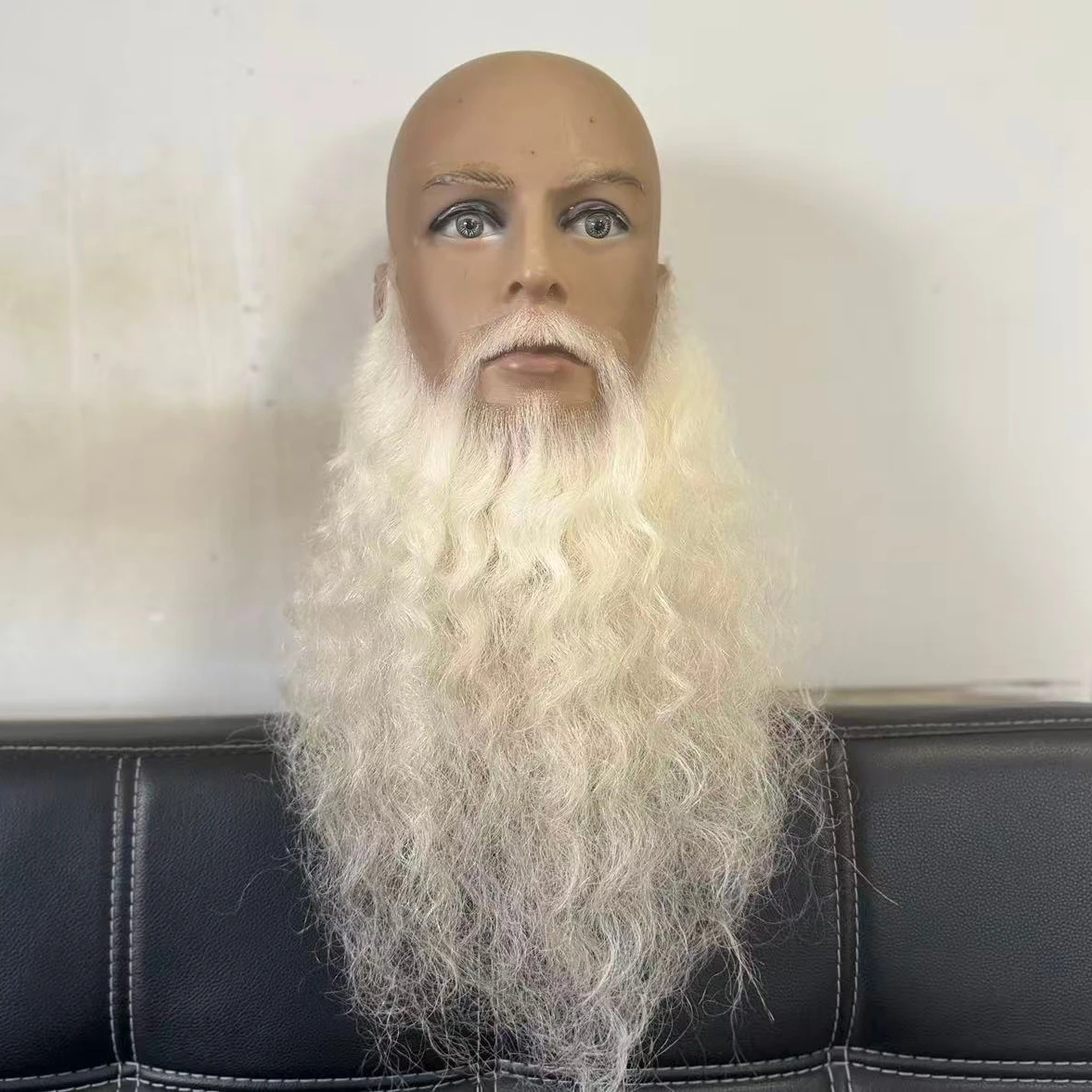 

New Santa Claus Beard Synthetic Eyebrow Whisker Mustache Cosplay White Hairpiece Accessories Christmas High Quality Hand Made