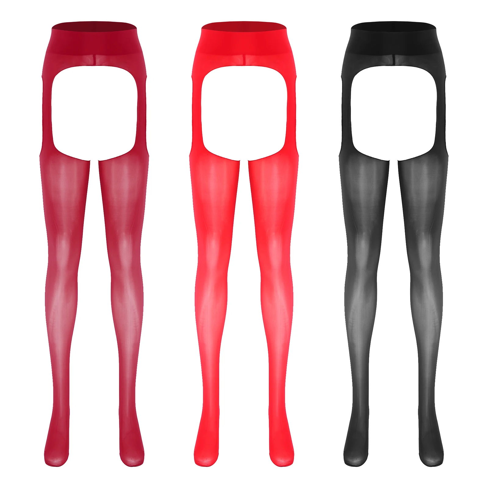 

Женские глянцевые прозрачные колготки с открытой промежностью до бедра, колготки с мокрым эффектом, эластичные ажурные цельные чулки на подтяжках, леггинсы