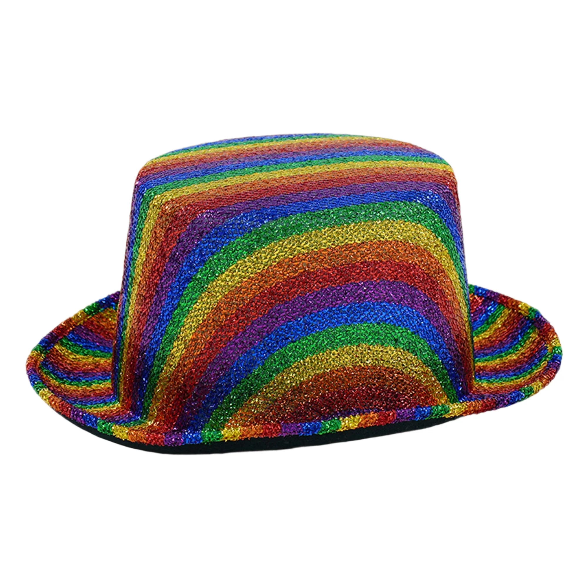 قبعة فيدوراس للسيدات، قبعة كلاسيكية مخططة بألوان قوس قزح، قبعة بنما كاجوال، إكسسوارات ملابس الحفلات