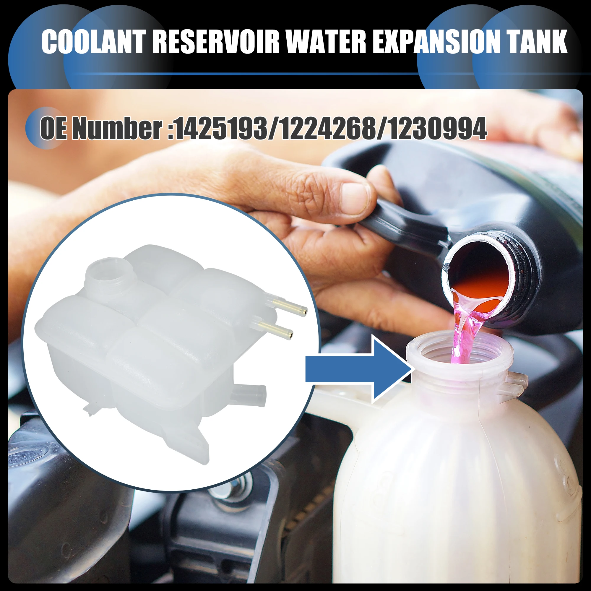 UXCELL Coolant Reservoir Water Expansion Tank Bottle with for Ford Kuga 2008-2012 1425193/1224268/1230994/3M5H-8K218-AD