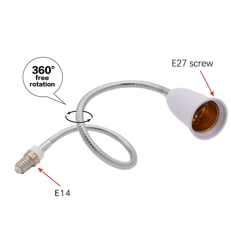 Adaptateur LED E14 à inda E14-E27 arc-en-ciel Capuchon de lampe Conversion Base de lampe Mur Support flexible Prise de lumière Convertisseur Bases Extender