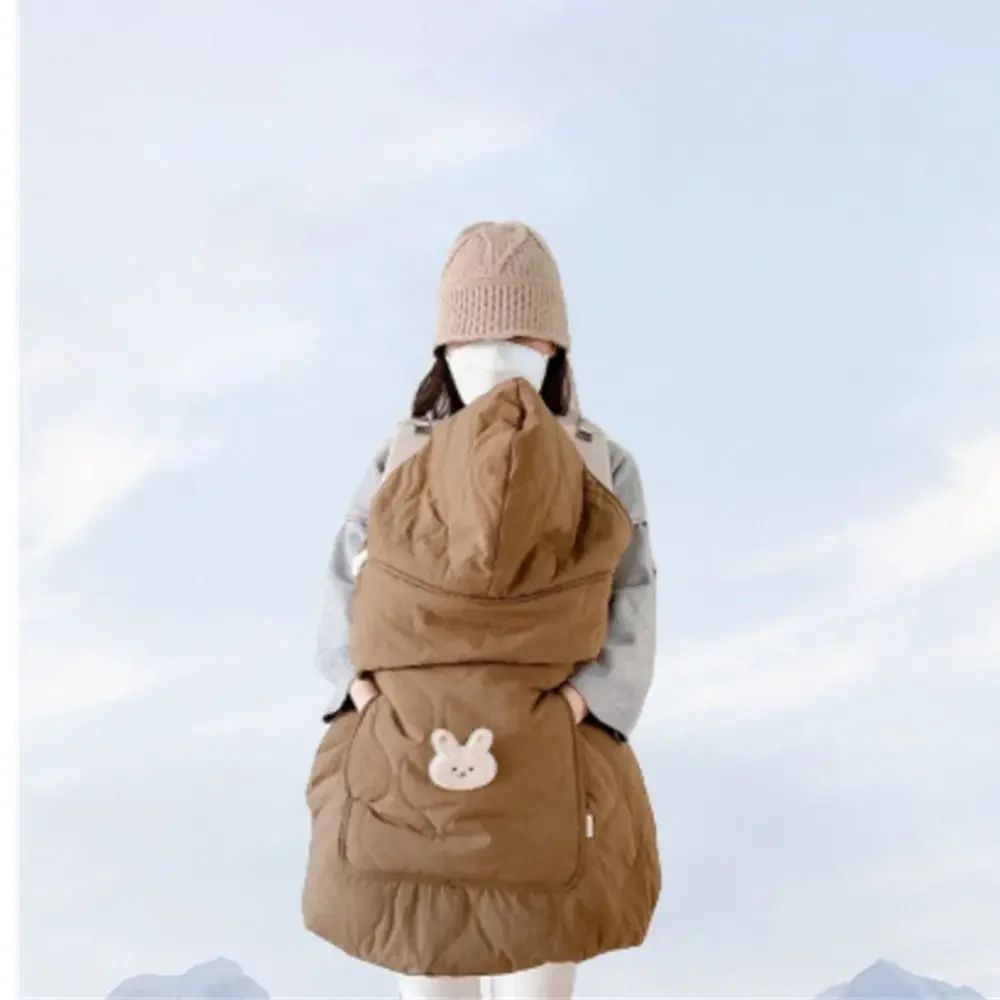 Cartoon Bear Baby Stroller Blanket Thicken Windproof Infant Hooded Cloak Waterproof Comfortable Portable Kids Sleeping Quilt