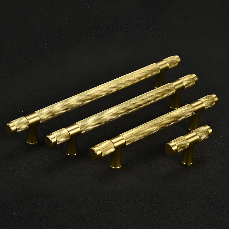 

Rolled Aluminum Alloy Handle Gold Iron Gray Frosted Pattern Handle Modern And Simple Wardrobe Cabinet Drawer Handle