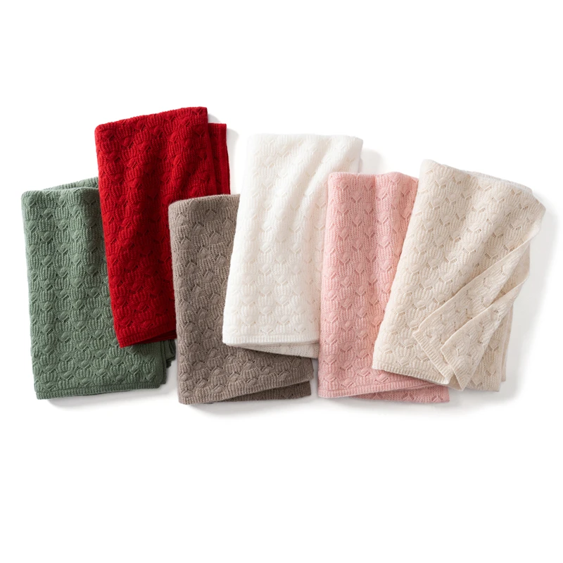 

KOIJINSKY New 100%Cashmere 180*60 Women in spring, autumn and winter, soft warm needle knitted scarf