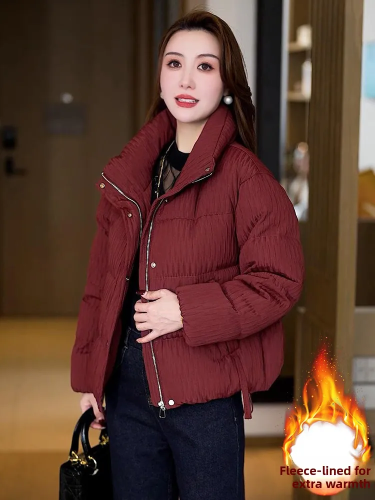 Feminino para baixo algodão jaet 2026 inverno novo sle fce forrado thiened solto facionable quente outerwear coreano sle commute