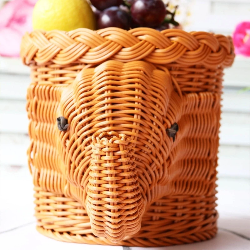 Cesta armazenamento elefante adorável elegante para decoração casa elegante portátil para roupas, brinquedos itens