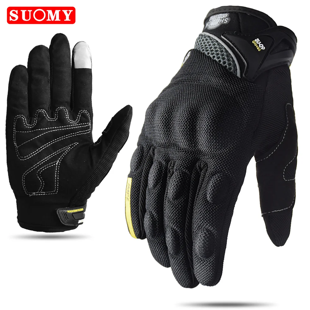 SUOMY Motorcycle Gloves Summer Men Women Breathable Full Finger Touch Screen Motobike Cycling Guantes Sports Protective