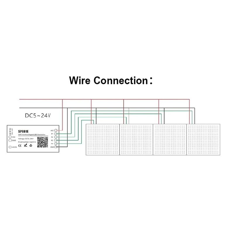 4X SP801E Wifi Art-Net LED Controller LED Matrix Panel Module WS2812B WS2811 Light Strip controllo Wireless DC5-24V