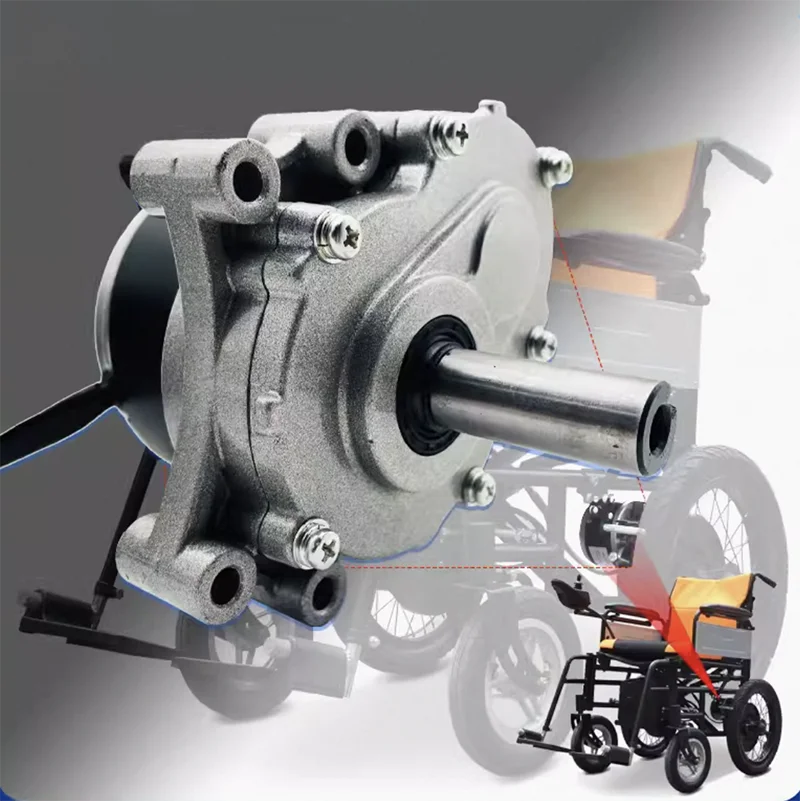 Brushed Low Speed Secondary Reduction Vehicle Wheelchair Moto 0.64/0.98n.mr 44mm Longer Shaft 24v 250w 75/120rpm