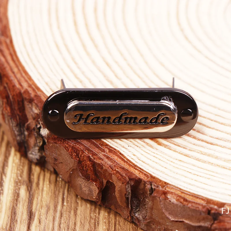 [YU]1Pc Handmade Metal Letter Metal Labels Oval Tags For DIY Crafts Wallets Clothes Jeans Shoes Sewing Hardware Supplies