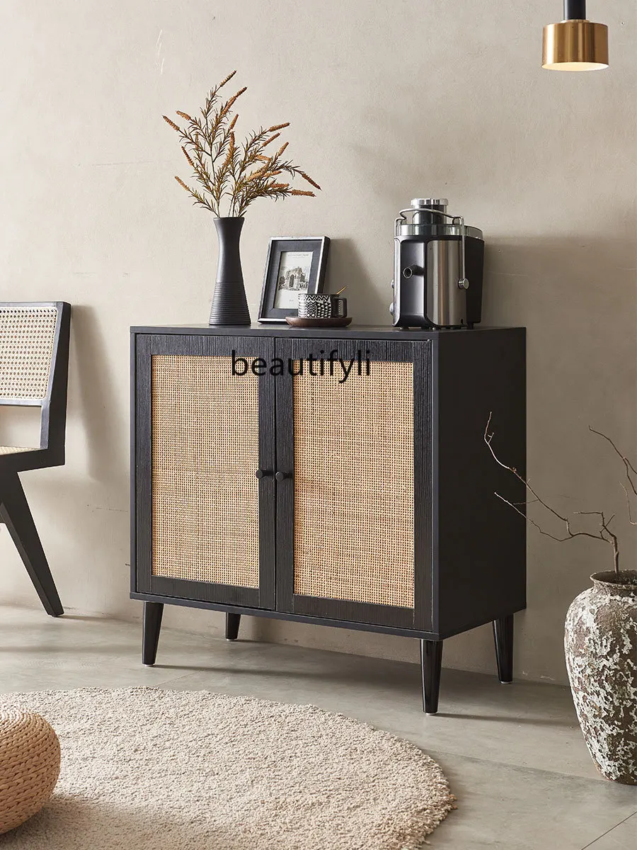 Rattan Side Cabinet Entrance Cabinet Living Room Storage Bowl Cabinet Household Bedroom Rattan Wall Cabinet