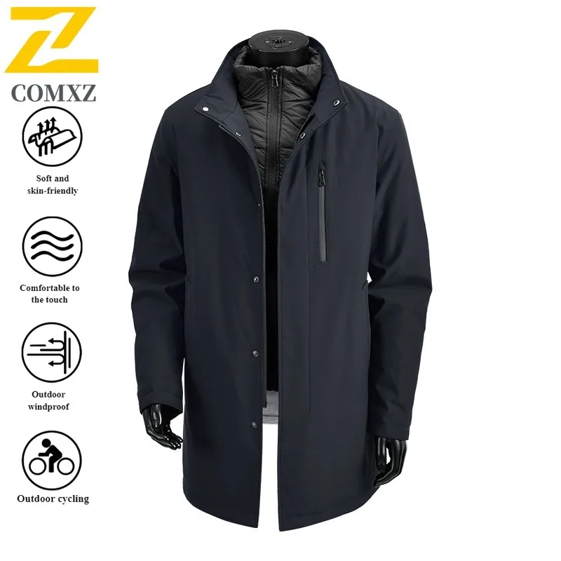 

EIAO Autumn Winter Men's Windbreaker Lightweight Cotton Jacket Loose Fit Windproof Waterproof for Hiking Camping Fishing Coat